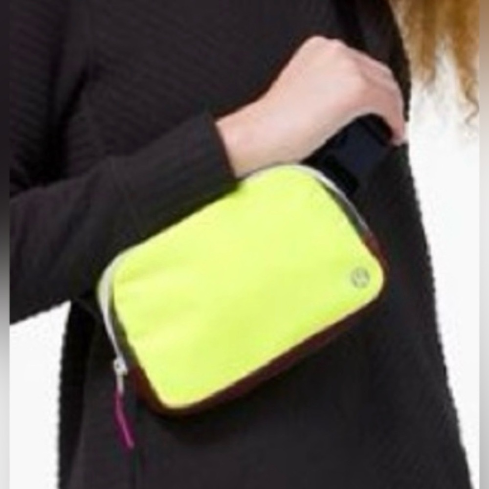 Rare Lululemon everywhere Belt Bag in neon Yellow, fuchsia and grey